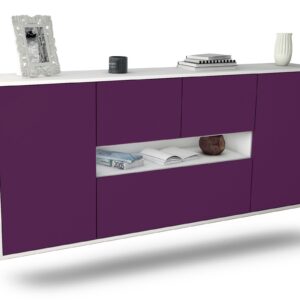 Sideboard Warren | hängend | Korpus Weiß | Front in Lila | 180x79x35cm (BxHxT)