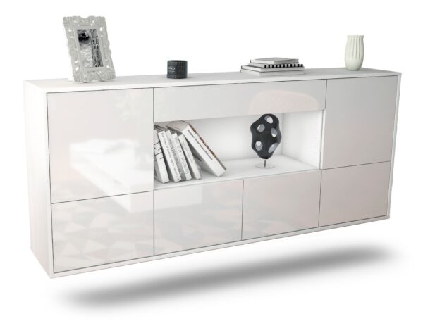 Sideboard Fullerton, Weiß, hängend (180x79x35cm)