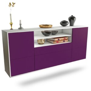 Sideboard Elk Grove | hängend | Korpus Weiß | Front in Lila | 180x79x35cm (BxHxT)