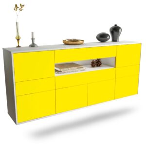 Sideboard Coral Springs | hängend | Korpus Weiß | Front in Gelb | 180x79x35cm (BxHxT)
