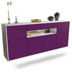 Sideboard Coral Springs | hängend | Korpus Weiß | Front in Lila | 180x79x35cm (BxHxT)