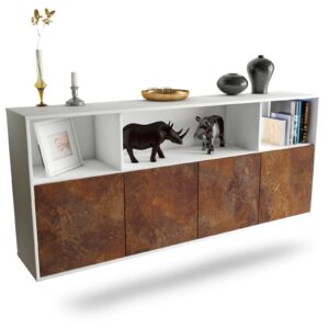 Sideboard Columbia | hängend | Korpus Weiß | Front in Rost Optik | 180x79x35cm (BxHxT)