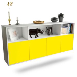 Sideboard Columbia | hängend | Korpus Weiß | Front in Gelb | 180x79x35cm (BxHxT)