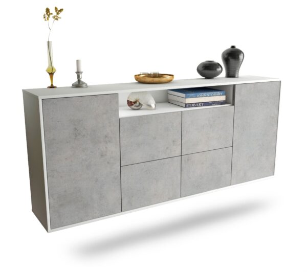 Sideboard Carrollton, Beton, hängend (180x79x35cm)