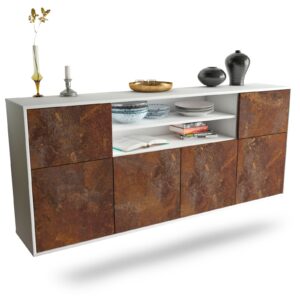 Sideboard Topeka | hängend | Korpus Weiß | Front in Rost Optik | 180x79x35cm (BxHxT)