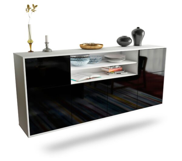 Sideboard Topeka, Schwarz, hängend (180x79x35cm)