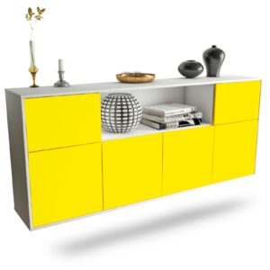 Sideboard West Valley City | hängend | Korpus Weiß | Front in Gelb | 180x79x35cm (BxHxT)