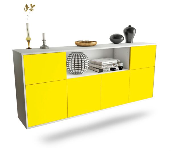 Sideboard West Valley City | hängend | Korpus Weiß | Front in Gelb | 180x79x35cm (BxHxT)