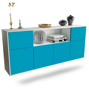 Sideboard West Valley City | hängend | Korpus Weiß | Front in Türkis | 180x79x35cm (BxHxT)