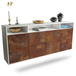Sideboard Concord | hängend | Korpus Weiß | Front in Rost Optik | 180x79x35cm (BxHxT)