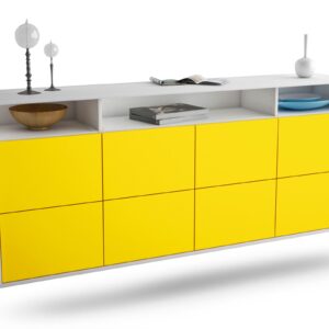 Sideboard Concord | hängend | Korpus Weiß | Front in Gelb | 180x79x35cm (BxHxT)