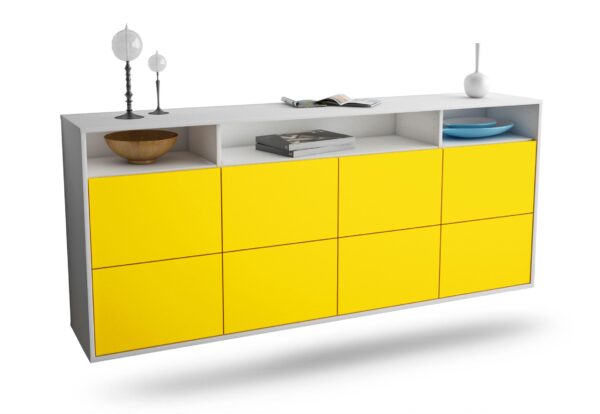 Sideboard Concord | hängend | Korpus Weiß | Front in Gelb | 180x79x35cm (BxHxT)