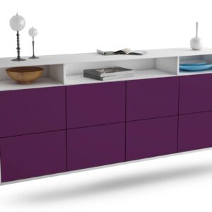 Sideboard Concord | hängend | Korpus Weiß | Front in Lila | 180x79x35cm (BxHxT)