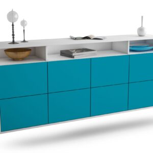 Sideboard Concord | hängend | Korpus Weiß | Front in Türkis | 180x79x35cm (BxHxT)