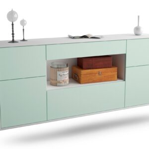 Sideboard Visalia | hängend | Korpus Weiß | Front in Mint | 180x79x35cm (BxHxT)