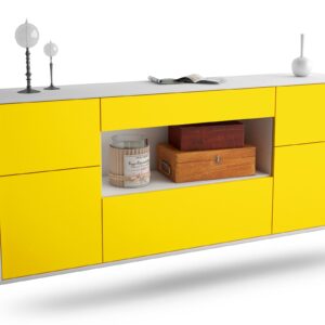 Sideboard Visalia | hängend | Korpus Weiß | Front in Gelb | 180x79x35cm (BxHxT)