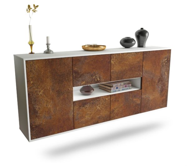 Sideboard Stamford | hängend | Korpus Weiß | Front in Rost Optik | 180x79x35cm (BxHxT)