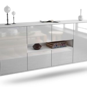 Sideboard Stamford | hängend | Korpus Weiß | Front in Hochglanz Weiß | 180x79x35cm (BxHxT)