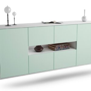 Sideboard Stamford | hängend | Korpus Weiß | Front in Mint | 180x79x35cm (BxHxT)