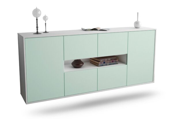 Sideboard Stamford | hängend | Korpus Weiß | Front in Mint | 180x79x35cm (BxHxT)
