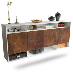 Sideboard Provo | hängend | Korpus Weiß | Front in Rost Optik | 180x79x35cm (BxHxT)