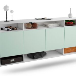Sideboard Provo | hängend | Korpus Weiß | Front in Mint | 180x79x35cm (BxHxT)