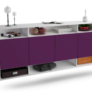 Sideboard Provo | hängend | Korpus Weiß | Front in Lila | 180x79x35cm (BxHxT)
