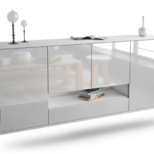 Sideboard Abilene | hängend | Korpus Weiß | Front in Hochglanz Weiß | 180x79x35cm (BxHxT)