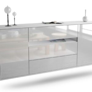 Sideboard McKinney | hängend | Korpus Weiß | Front in Hochglanz Weiß | 180x79x35cm (BxHxT)