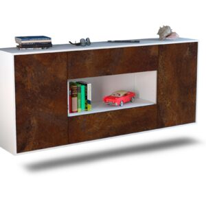 Sideboard Denton | hängend | Korpus Weiß | Front in Rost Optik | 180x79x35cm (BxHxT)