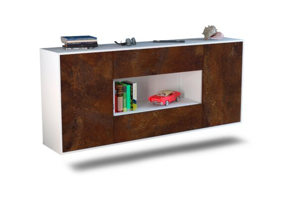 Sideboard Denton | hängend | Korpus Weiß | Front in Rost Optik | 180x79x35cm (BxHxT)