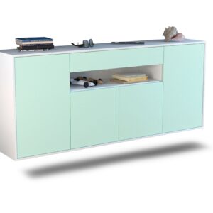 Sideboard Lansing | hängend | Korpus Weiß | Front in Mint | 180x79x35cm (BxHxT)