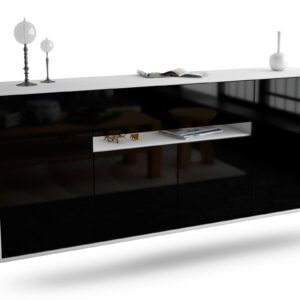 Sideboard Flint, Schwarz, hängend (180x79x35cm)