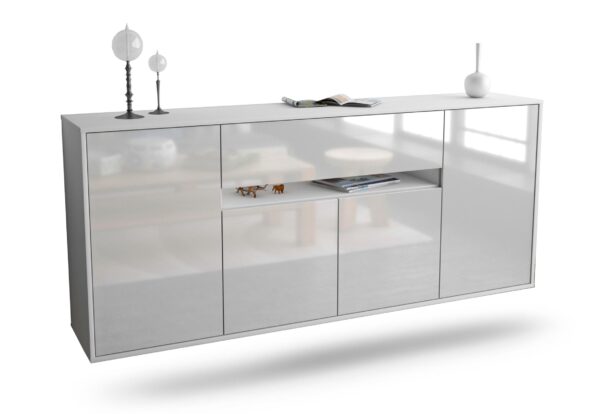 Sideboard Flint | hängend | Korpus Weiß | Front in Hochglanz Weiß | 180x79x35cm (BxHxT)