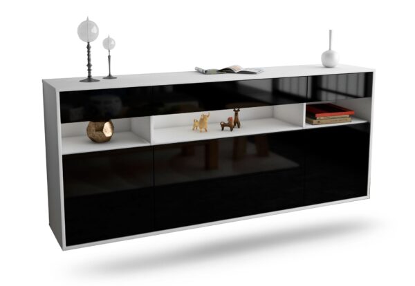 Sideboard Inglewood, Schwarz, hängend (180x79x35cm)