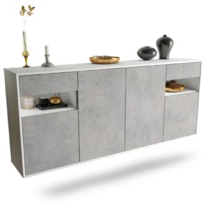 Sideboard Killeen, Beton, hängend (180x79x35cm)