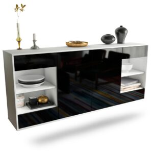 Sideboard Independence, Schwarz, hängend (180x79x35cm)