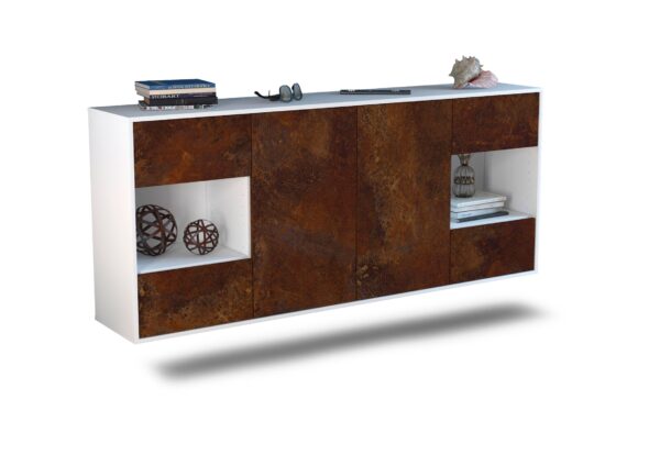Sideboard Santa Clara | hängend | Korpus Weiß | Front in Rost Optik | 180x79x35cm (BxHxT)