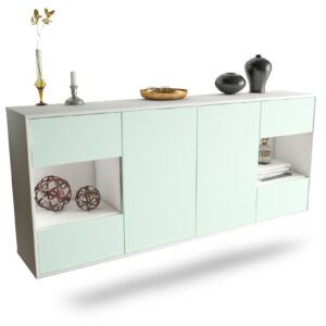 Sideboard Santa Clara | hängend | Korpus Weiß | Front in Mint | 180x79x35cm (BxHxT)