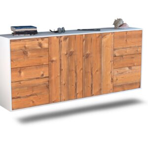 Sideboard Beaumont | hängend | Korpus Weiß | Front in Pinie Holz Optik | 180x79x35cm (BxHxT)