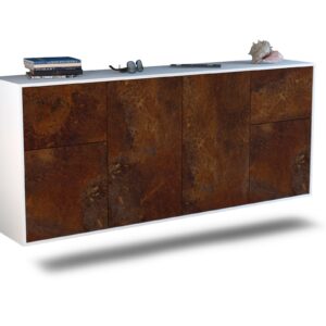 Sideboard Costa Mesa | hängend | Korpus Weiß | Front in Rost Optik | 180x79x35cm (BxHxT)