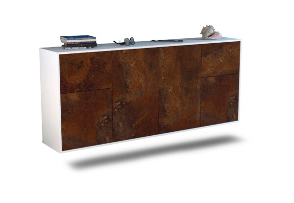 Sideboard Costa Mesa | hängend | Korpus Weiß | Front in Rost Optik | 180x79x35cm (BxHxT)