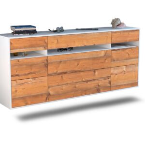 Sideboard Manchester | hängend | Korpus Weiß | Front in Pinie Holz Optik | 180x79x35cm (BxHxT)