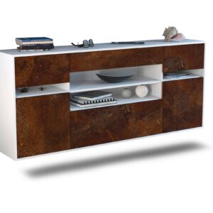 Sideboard Miramar | hängend | Korpus Weiß | Front in Rost Optik | 180x79x35cm (BxHxT)