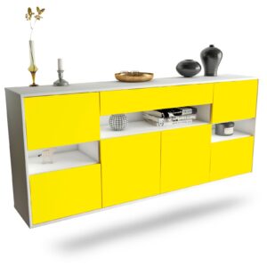 Sideboard Downey | hängend | Korpus Weiß | Front in Gelb | 180x79x35cm (BxHxT)