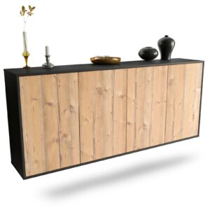 Sideboard Lakewood | hängend | Korpus Anthrazit | Front in Pinie Holz Optik | 180x79x35cm (BxHxT)