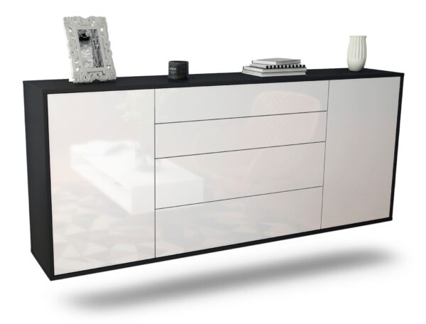 Sideboard Bridgeport, Weiß, hängend (180x79x35cm)