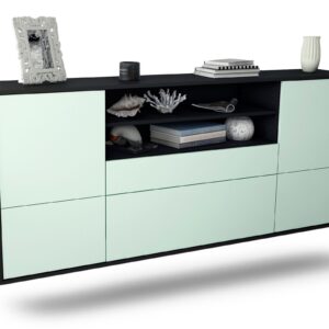 Sideboard Escondido | hängend | Korpus Anthrazit | Front in Mint | 180x79x35cm (BxHxT)