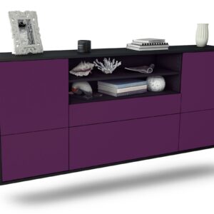 Sideboard Escondido | hängend | Korpus Anthrazit | Front in Lila | 180x79x35cm (BxHxT)