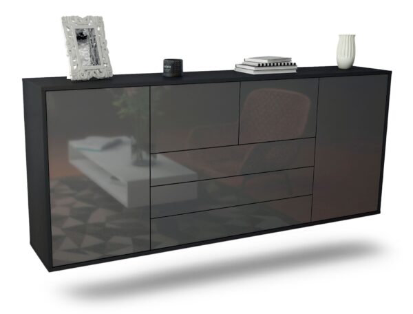 Sideboard Metairie, Grau, hängend (180x79x35cm)
